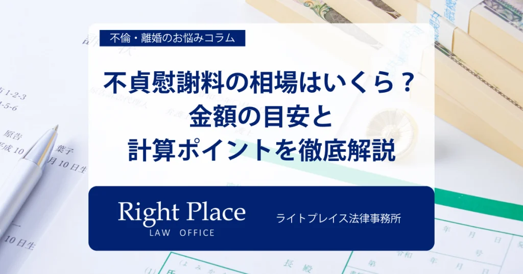 不貞慰謝料の相場はいくら？金額の目安と計算ポイントを徹底解説