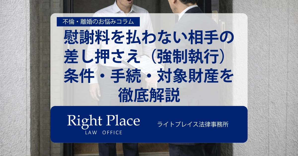 慰謝料を払わない相手の差し押さえ（強制執行）-条件・手続き・対象財産を徹底解説